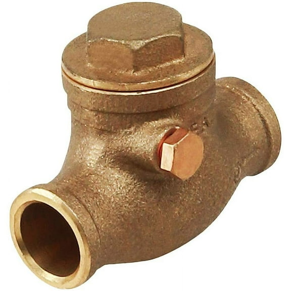 Midline Valve Swing Check Valve, Backflow Prevention, Led-Free, 1-1/2 in. Sweat Connections, Cast Brass