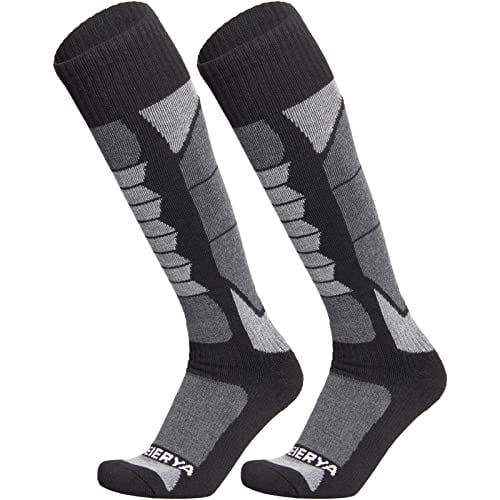 WEIERYA Ski Socks 2-Pack Merino Wool Suitable For Men & Women Anti-Pilling Wool Skiing Socks 