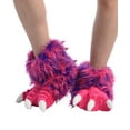 thumbnail image 2 of LazyOne Animal Paw Slippers for Adults and Kids, Cozy, Soft, Fun, Costume (Pink Monster, Large), 2 of 7