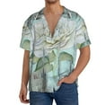 thumbnail image 3 of Balery Vintage Rose1 Men's Casual Button Down Shirt Short Sleeve Textured Summer Cuban Beach Shirts-Medium, 3 of 7