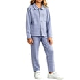 thumbnail image 7 of Lovzfmll Loungewear Set for Boys & Girls, Plaid Fleece Top & Pants, Cozy Home Wear for Big Girls, 14-15 Years, 7 of 7