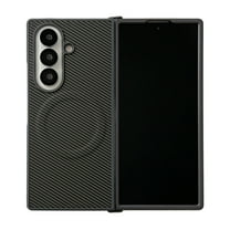 Decase Carbon Fiber Pattern Magnetic Case for Samsung Galaxy Z Fold 7,PU Leather Hard Back Cover,Shockproof Flip TPU PU Leather Hybrid Cover,for Galaxy Z Fold 7 Anti-Scratch Mag-Safe Cover,Gray