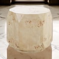 thumbnail image 6 of Benjara Cid Hy 22" Side End Table- Burl Wood Veneer Drum- Natural Brown, 6 of 6