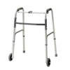Folding 2-Button Walker, 3" Wheels-Glides, Adult, Case of 4