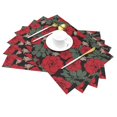 thumbnail image 2 of LNWH Red Beautiful Roses Pattern Placemats, 1 PCS Heat Resistant Washable PVC Table Mats, 18"x12", 2 of 6