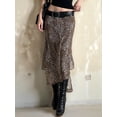 thumbnail image 4 of Women'S Long Leopard Print Skirt High Waist Mesh Maxi with Irregular Hem for Spring and Color L, 4 of 8
