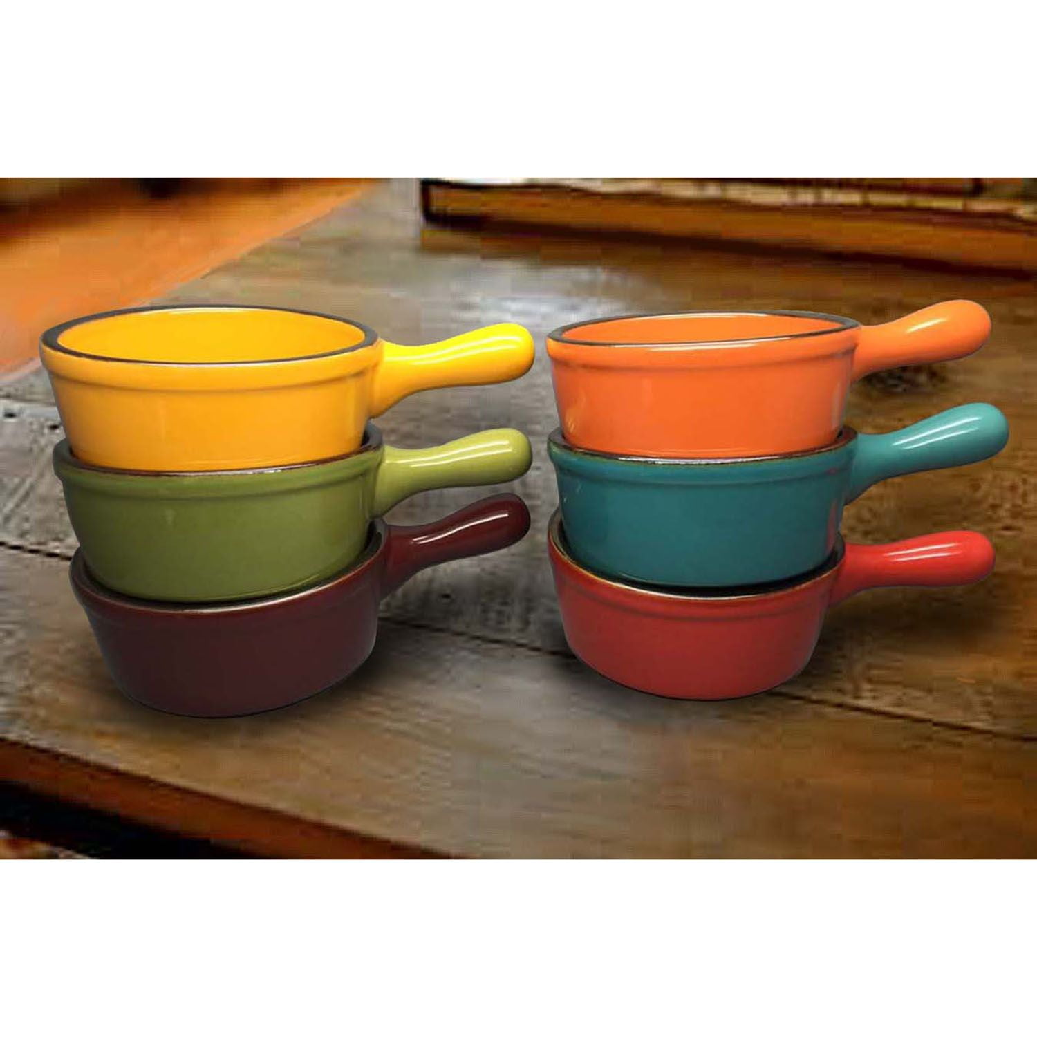 Handled Stoneware Soup Bowls - Set of 6 - Walmart.com Handled Stoneware Soup Bowls - Set of 6 - Walmart.com