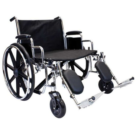 Roscoe Medical W7HD28S Extra Wide Bariatric Wheelchair Chrome finish