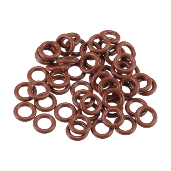 Unique Bargains Universal O Ring Seal Gasket Orings Seal Washer for Plumbing for Cars 5.5mm ID x 2mm CS Brown 50pcs