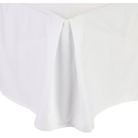 1500 Thread Count Wrinkle Resistant SOLID Bed Skirt - Pleated Tailored 14" Drop, Twin, White