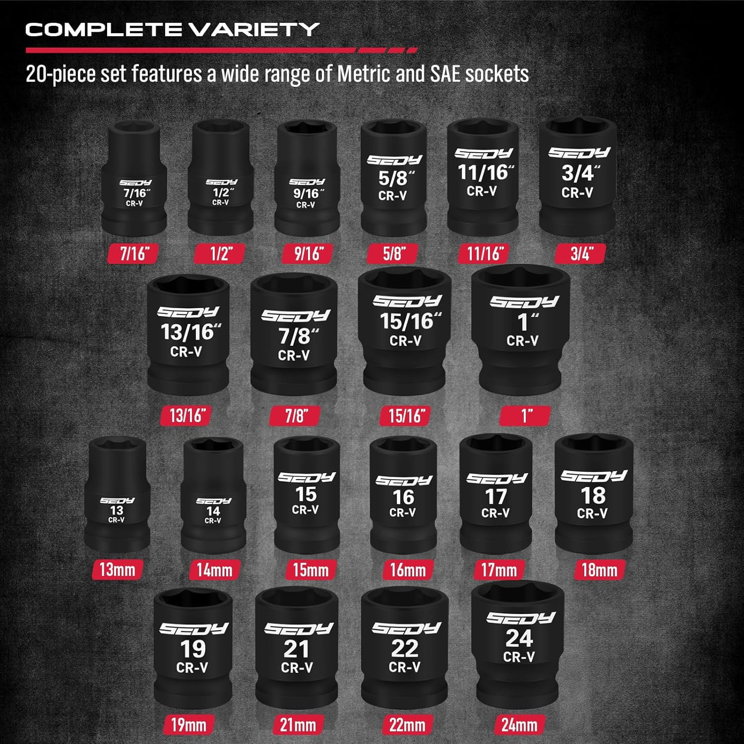 Sunex Tools (4681) 3/4インチ ドライブ 8ピース SAE ディープインパクトソケットセット 3&frasl;4\" Drive 10\" Impact Extension