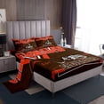 thumbnail image 1 of Erosebridal Football Ensemble de Draps pour Enfants Garçons Ados, Ensemble de Draps de Sport Grand Lit, Draps de Rugby pour Fan de Rugby, Drap Plat et Drap-Housse Patchwork de Ballons avec 2 Taies d'Oreiller Poches Profondes (Cleveland), 1 of 6