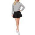 thumbnail image 6 of MixMatchy Women's High Waisted Pleated Plain A-line Tennis Mini Skirt with Back Zipper, 6 of 6