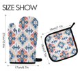 thumbnail image 2 of Yayeee Oven Mitts and Pot Holder Set of 2 Heat Resistant Kitchen Gloves Baking Hot Pad, Navy Blossom Mosaic, 2 of 5