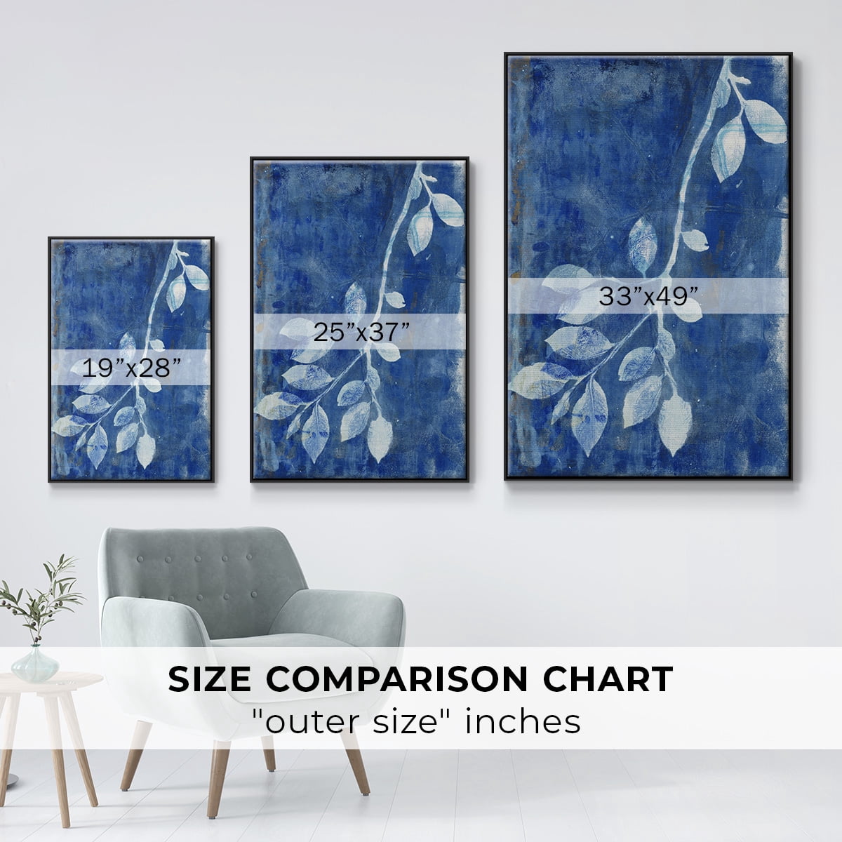 Branching Out XIX Framed Premium Gallery Wrapped Canvas - Ready to Hang - 27 x 41 - Black Floating Frame