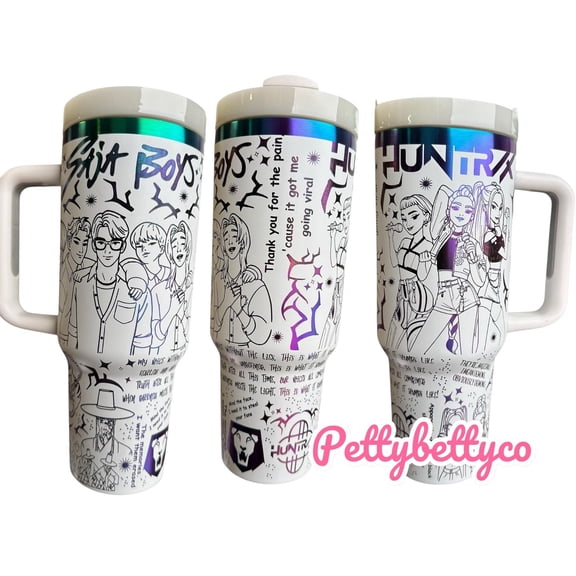 Star Mug Kpop Tumbler: Rainbow Design, 40Oz With Handle - Tumbler With Handle, To-Go Coffee Mug 40oz