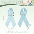 thumbnail image 2 of Uxcell Satin Awareness Ribbons with Pins for Charity Public Social Party Event - 200 Pcs & 3 Inch & Light Blue, 2 of 7