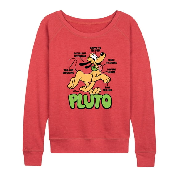 Disney - Pluto Diagram - Women's French Terry Long Sleeve Pullover