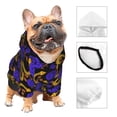 thumbnail image 3 of Fotbe Golden Snake And Purple Rose Print Small Dog Sweater Hoodies Pet Grey Hooded Soft Fleece Sweatshirts with Pocket Fall Winter Puppy Cat Sweaters Warm Clothes-Medium, 3 of 7