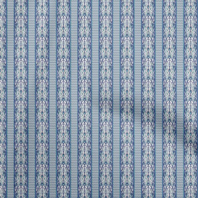 oneOone Silk Tabby Medium Blue Fabric Asian Block Craft Projects Decor Fabric Printed By The Yard 42 Inch Wide