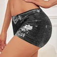 thumbnail image 2 of Yubnlvae Denim Yoga Shorts Butt-Lifting Stretchy Denim Shorts - Ripped Print Workout Shorts - Anti-Slip Gym & Running Shorts (S-XXL) (Black | XL), 2 of 6