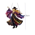 thumbnail image 4 of Dancing Lady Style Handmade Stained Glass Hanging Suncatcher, Kinetic Rotating Acrylic Window Spinner with Metal Frame, Boho Decor Hanging Ornament for Porch Patio Garden Home & Gift, 4 of 5