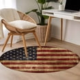 thumbnail image 5 of Vintage American Flag Round Rug 4ft Area Rug Washable Soft Non-Slip 4' Circle Low Pile Rugs Farmhouse Shabby Retro Red Blue Carpet for Bedroom Living Room Entryway Home Office Dining Room, 5 of 9