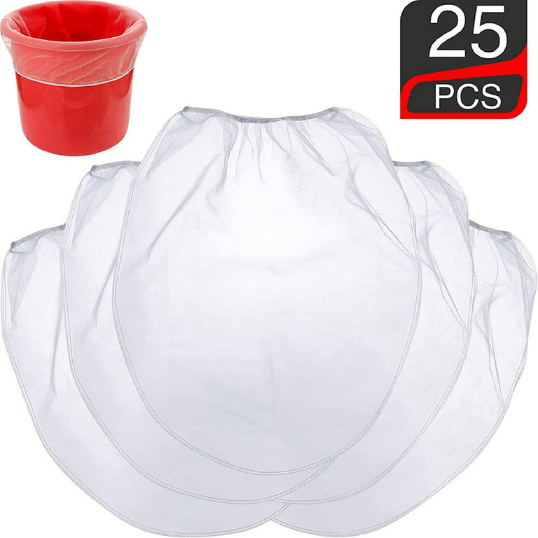 25 Pcs 5 Gallon Elastic Top Paint Strainer Bags White Fine Mesh