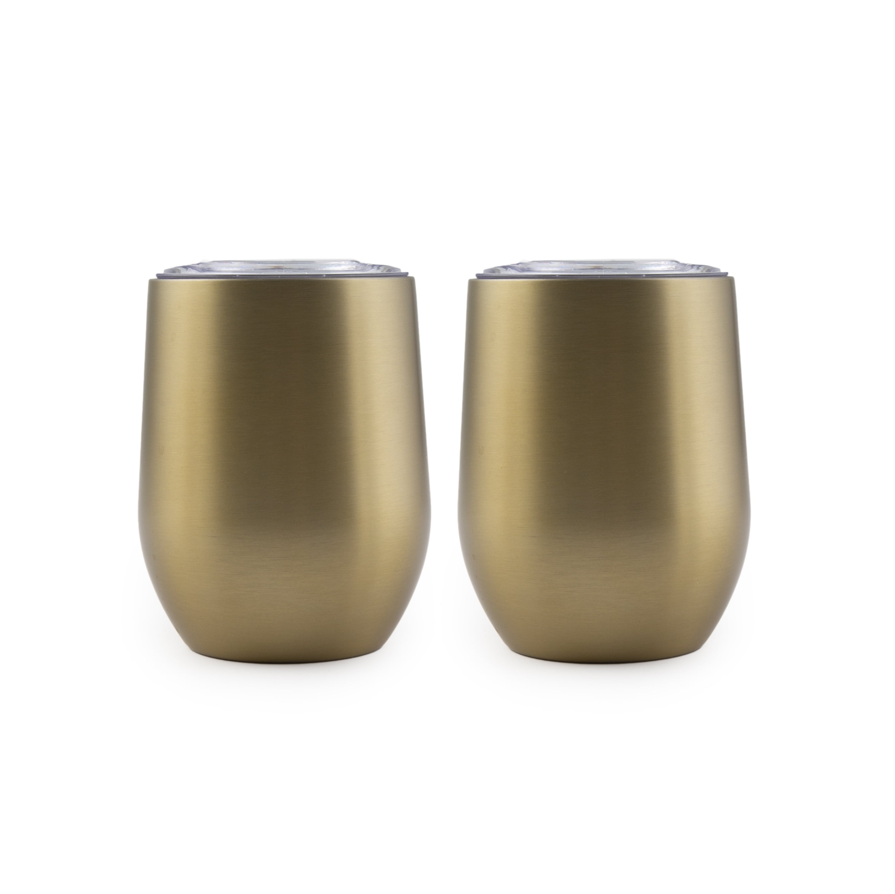 Bar340 Set of 2 12 oz. Wine Tumblers Brushed Gold