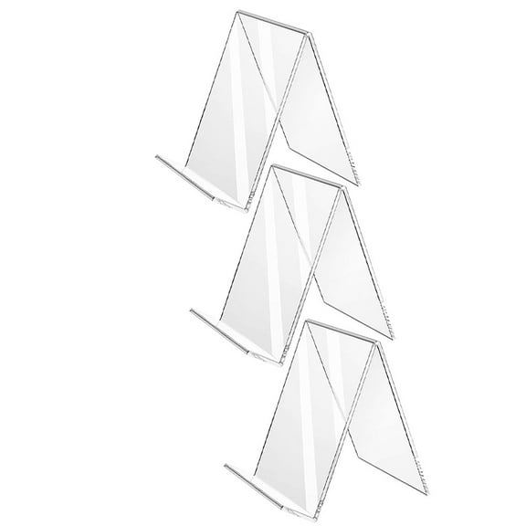 3 Pcs Acrylic Book Holder Bookcase Decor Shelves Table Top Bookshelf Display Number Photo Album