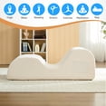 thumbnail image 7 of Puremind Yoga Chaise Lounge Chair, Corduroy Chaise Lounge for Yoga with Headrest/Waist Pad/Foot Pad/Side Pockets,Yoga Chair for Relaxation Stretching, Beige, 7 of 7