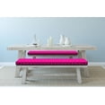 thumbnail image 2 of Hot Pink Bench Pad, Symmetrical Pattern with White Stars Girlish Pattern Retro Party Tile, HR Foam Cushion with Decorative Fabric Cover, 45" x 15" x 2", Hot Pink White, by Ambesonne, 2 of 3
