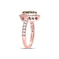thumbnail image 3 of 14kt Rose Gold Womens Round Brown Diamond Teardrop Cluster Ring 1 Cttw, 3 of 4