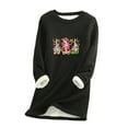 thumbnail image 2 of Blouses pour Femmes Col Rond Poche Épaissie Peluche Chaude Manches Longues Hauts Automne pour Femmes 2023 Tendance en Liquidation, 2 of 5
