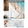 thumbnail image 3 of No Hook Cloth Fabric Shower Curtain with Snap in Liner, Ocean Starfish Waterproof Shower Curtains Set with See Through Top Window, Beach Shell Shore Waves Summer Sea Bath Curtains Shower 60"x72", 3 of 6