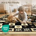 thumbnail image 4 of ODIKA 9'x12' Washable Area Rug Non-Slip, Chair-Friendly Table Geometric Pvc Block Vintage Border Dining Under Vinyl for Room, Basement, Large Office, 4 of 7