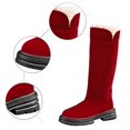 thumbnail image 5 of Gyexs Winter Snow Boots for Women Fashion Cozy Warm Fleece Lined Suede Boots Mid Calf Round Toe Ankle Booties Christmas Red & Size 7, 5 of 9