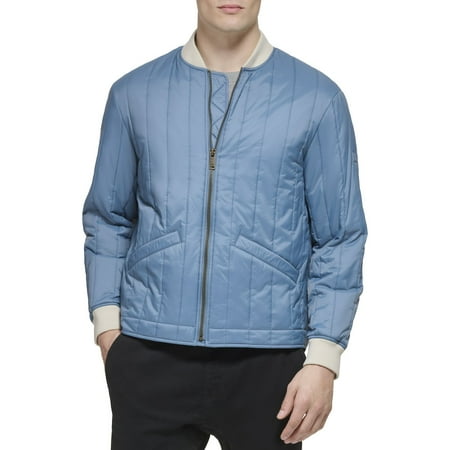 Men's Dockers® Bomber Jacket with Vertical Quilting Color: Blue Size: S