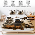 thumbnail image 5 of Twin XL Size Fitted Sheet Set - Halloween 2 Piece Bedding Sets 16" Deep Pocket Fitted Sheet with 1 Pillowcases, Horror Skull Cat Cute Ghost Pumpkins Brushed Microfiber Hotel Luxury Bed Sheets, 5 of 9
