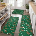 thumbnail image 2 of Green Christmas Gingerbread Man Pattern Kitchen Rugs Sets Of 3,Kitchen Runner Rugs Non Skid Washable,Decorative Kitchen Floor Mats for Kitchen,Sink,Laundry,17"x30"+ 17"x47" + 17"x59", 2 of 6