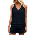 thumbnail image 2 of FNFYFH Womens Short Sets 2 Piece Summer Beach Vacation Outfits Sleeveless Pleated Tank Top and Shorts Matching Sets Women Clothing, 2 of 6