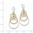 thumbnail image 2 of Sterling Silver Polished Flash Gold Plated Circle Dangle Post Earrings QE8876, 2 of 2