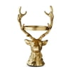 My Texas House Aluminum Casted Stag Head Candle Holder, Gold Plated Finish, 11-inch