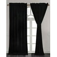 thumbnail image 2 of Chezmoi Collection Lux Black Crushed Velvet Curtains 2 Panel Set, Room Darkening Luxury Distressed Velvet Rod Pocket Window Drapes for Living Room Bedroom 50" W x 96" L, 2 of 9