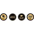 thumbnail image 2 of Darling Souvenir chocolate Graduation Party Theme Custom Stickers Pack of 190 Pcs-Golden & Black, 2 of 2