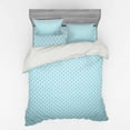 thumbnail image 1 of Ambesonne Modern Bedding Set 4 Pcs, Wavy Water Lines Circled, Queen, Pale Blue and White, 1 of 3