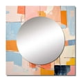 thumbnail image 2 of Designart "Fleeting Notions Of Chromatic Fields II" Abstract Painting Square Mirror Wall Decor Modern - Large Pink Square Bathroom Mirror - Square Printed Wall Mirror Art, 2 of 5