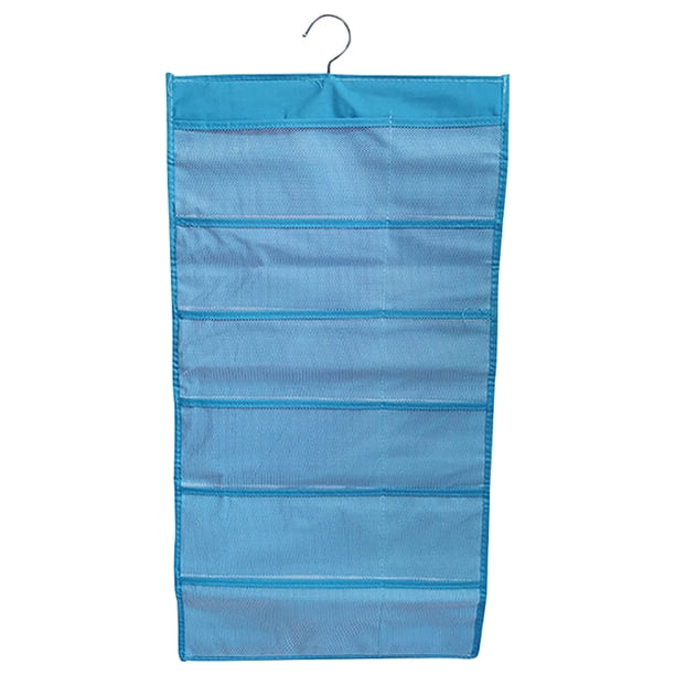 Organizador de armario colgante Bolsillos de malla de 2 lados Bolsa de almacenamiento para guardarropa Bolsa para ropa interior Calcetines de sujetador, Rejilla 30, Azul Advancent HA003837-11