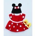 thumbnail image 3 of Woonie Handmade Crochet Polka Frock with Cap and Booties-Red, 3 of 3