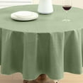 thumbnail image 5 of Home Bargains Plus Sage Green Café Hotel 70 inch Round Vinyl Dining Tablecloth with Flannel Backing, 5 of 9